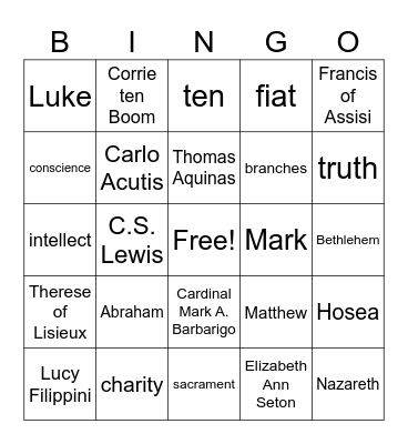 Let's Review! Bingo Card