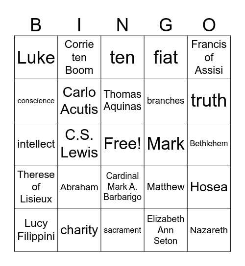 Let's Review! Bingo Card