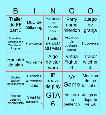 State of Play june two Bingo Card