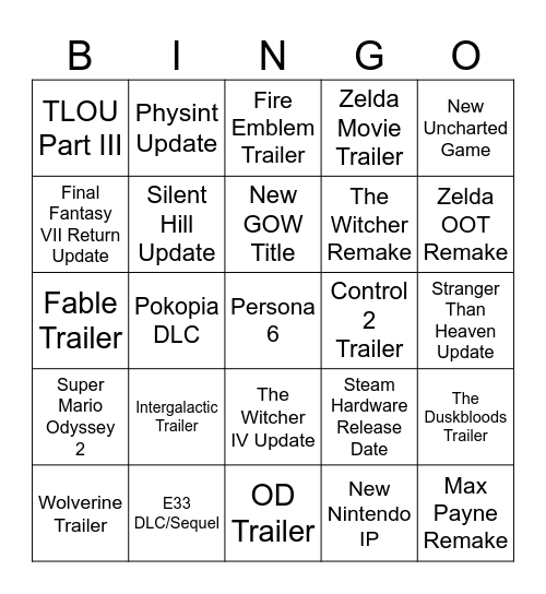 June Announcements Bingo Card