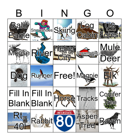 Roadtrip BINGO Card