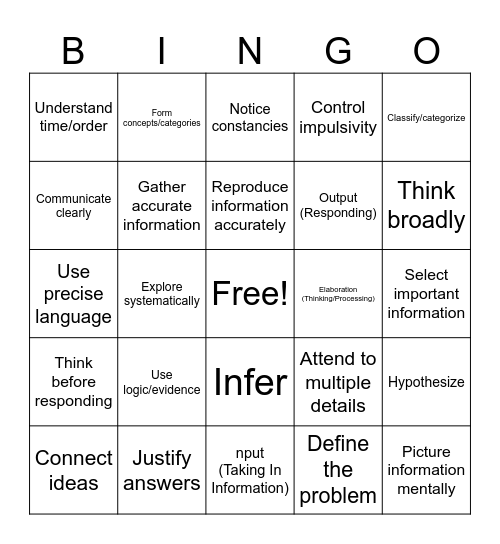 brain tools Bingo Card