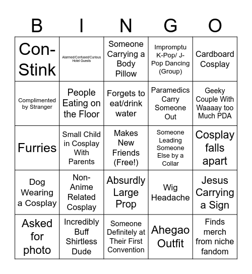 Anime North 2026 Bingo Card