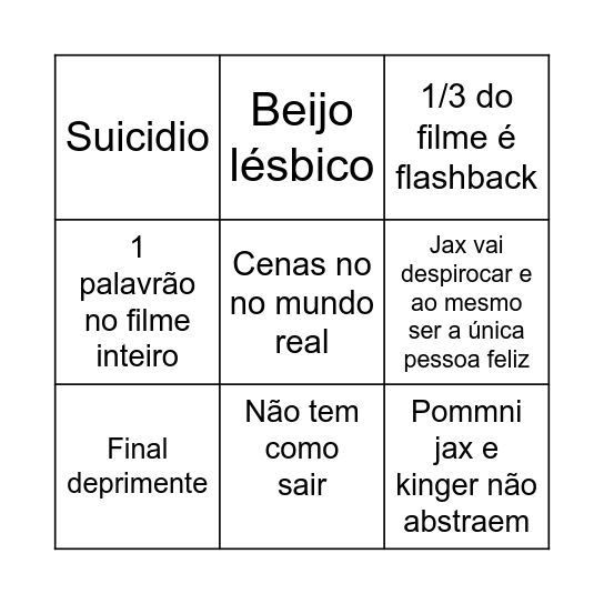 Digital circus ep 9 Bingo Card