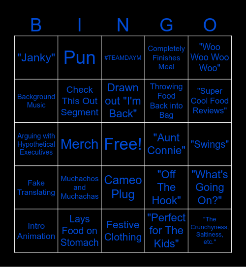 Joey Bingo II Bingo Card