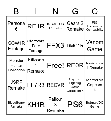 State of Play 2026 Bingo Card