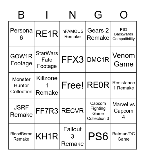 State of Play 2026 Bingo Card