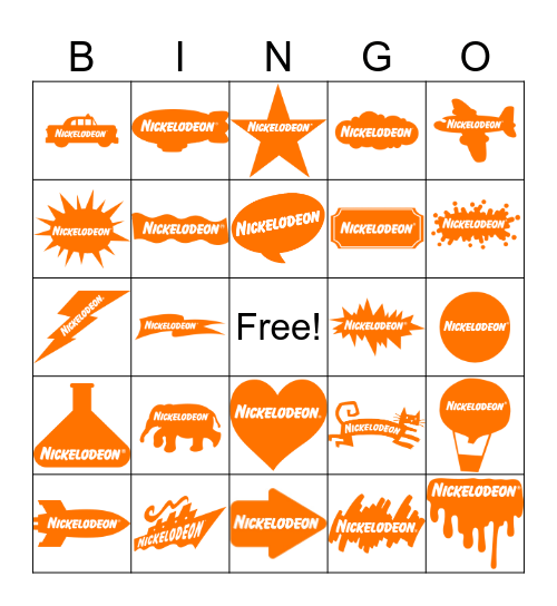 Nickelodeon Bingo Card