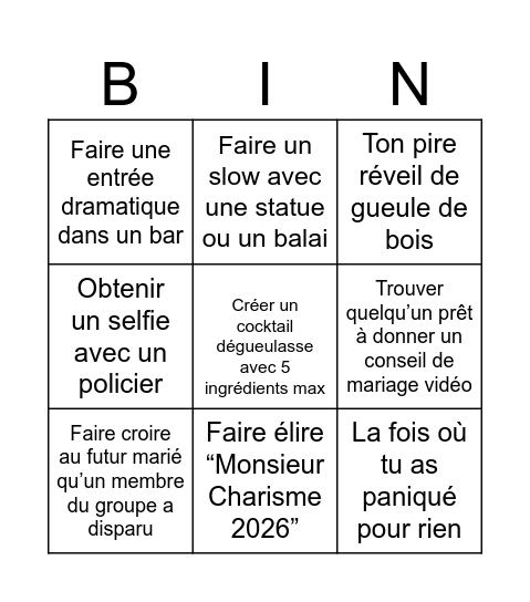 EVG BARROS N°4 Bingo Card