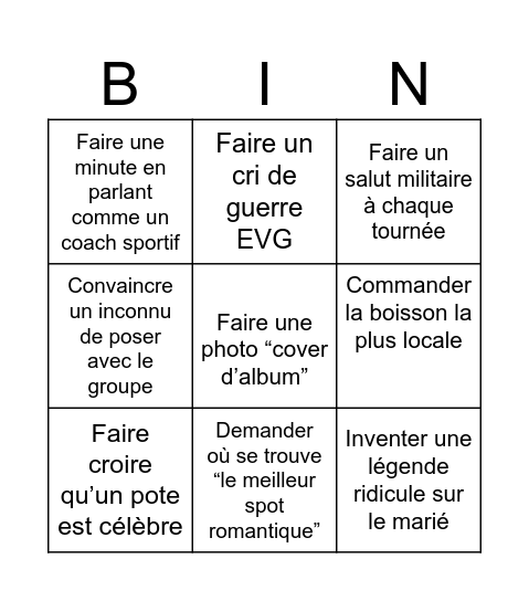 EVG BARROS N°7 Bingo Card