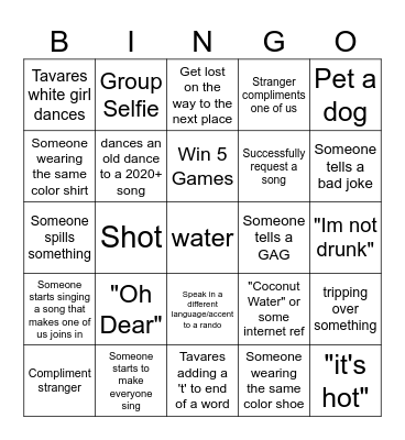 Tavares Birthday Bingo Card