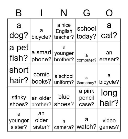 Do you have ... Bingo Card