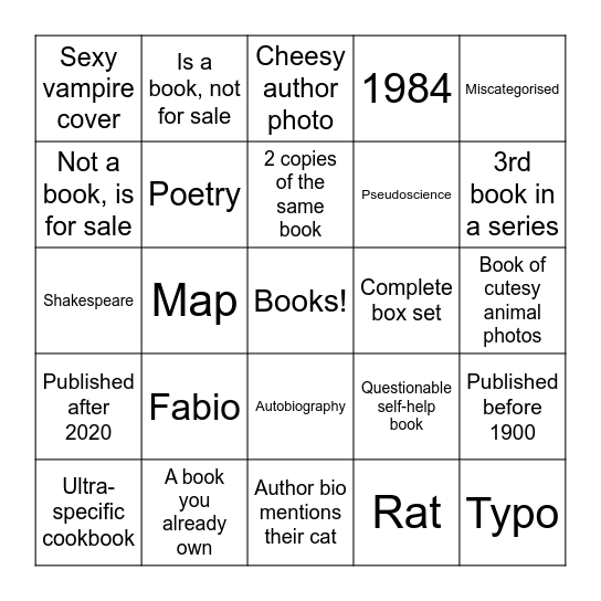 Book fair #1 Bingo Card