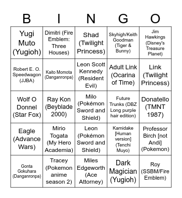 Spare Card #2 [Round 2] Turtle Husbandos Bingo Card