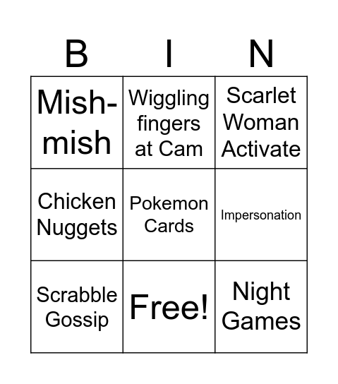 Nathen Market Bingo Card