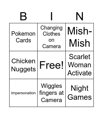 Nathen Market Bingo Card