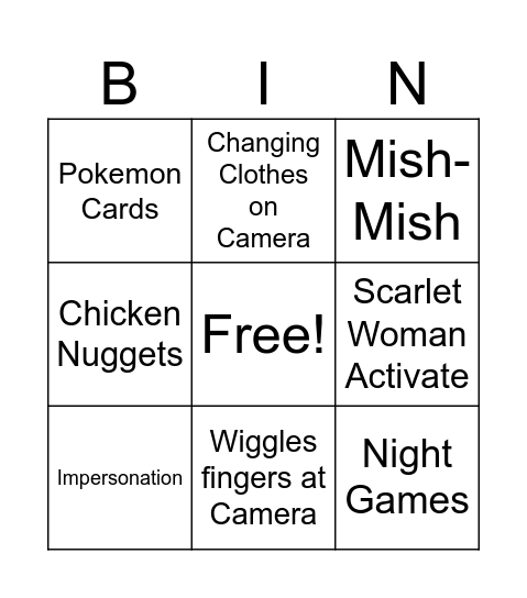 Nathen Market Bingo Card
