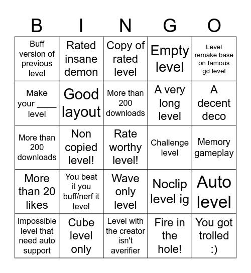 BINGO BEAT BOUNCE Bingo Card
