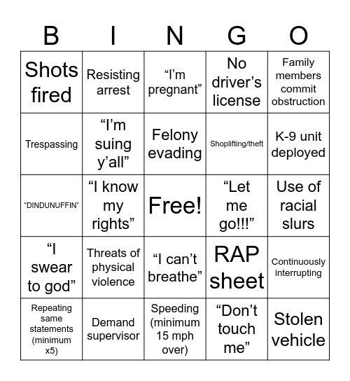 DINDUNUFFIN BINGO Card