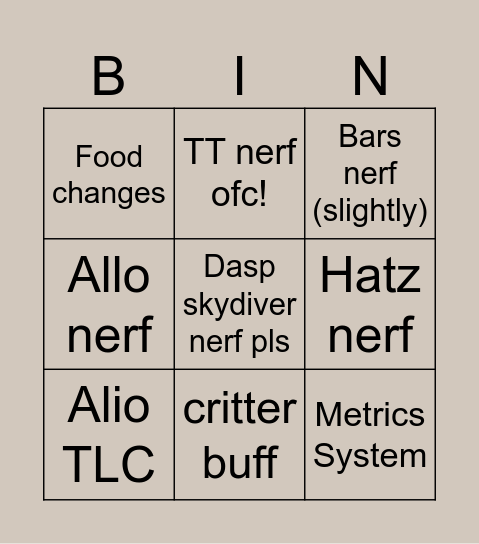 Update Bingo Card
