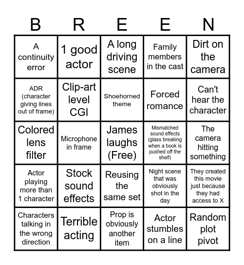 Neil Breen: Twisted Pair Bingo Card
