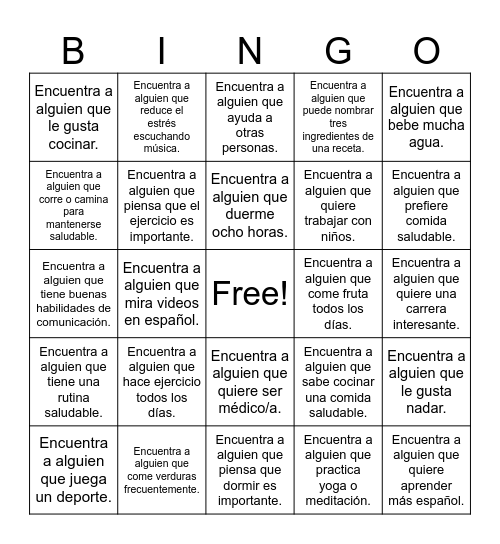 Final Exam Bingo Card