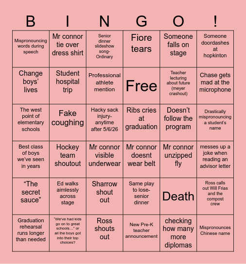 fun week Bingo Card