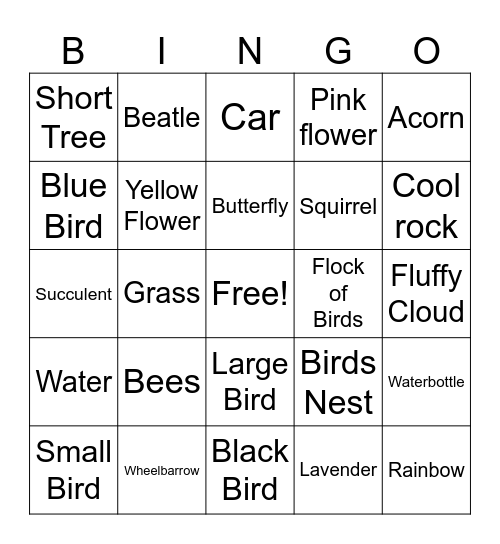Betsy's Birthday Bingo Card