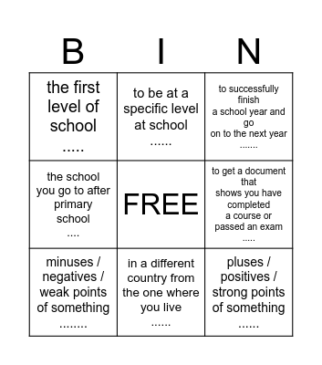 CHU11 Bingo Card