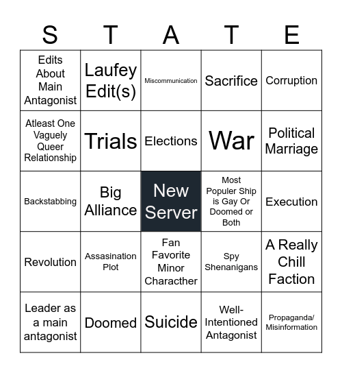 State SMP Bingo Card