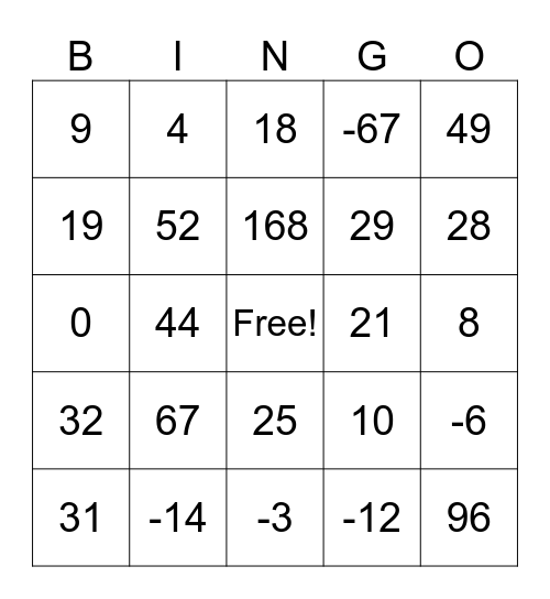 AFDA Bingo Card