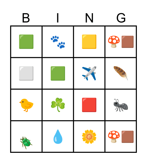 Natur-Bingo Card
