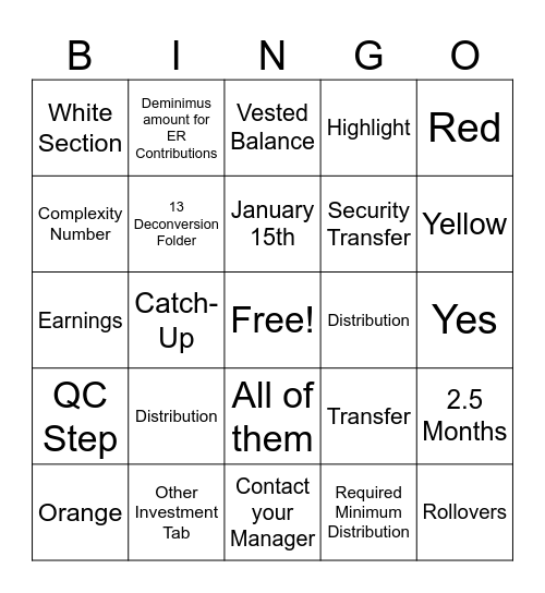 Flip-Flops & Financials Bingo Card