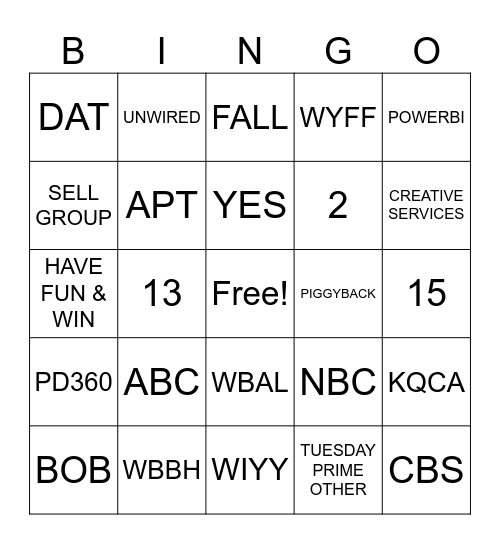 Ad Ops Bingo! Bingo Card