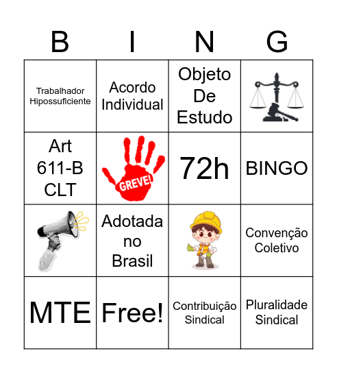 Trabalho Coletivo Bingo Card