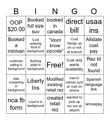 RRD Bingo Card