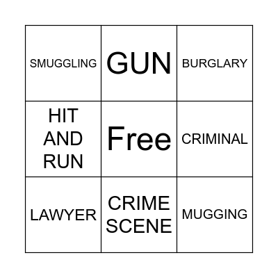 CRIME REPORT Bingo Card