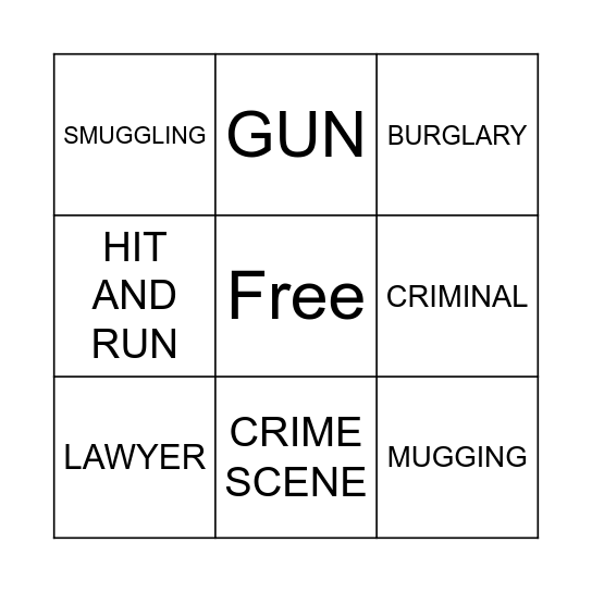 CRIME REPORT Bingo Card