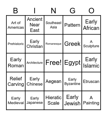 Art History Bingo! Bingo Card
