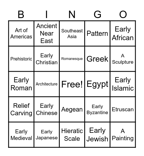 Art History Bingo! Bingo Card