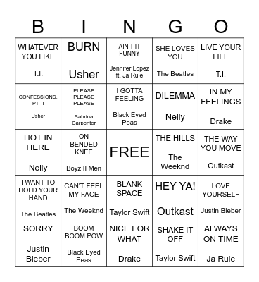 I've Been Replaced Bingo Card