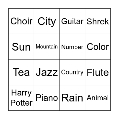 Mindful Listening Bingo Card
