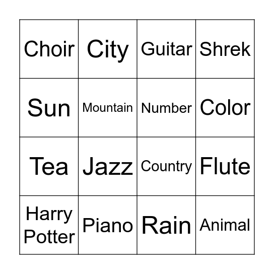Mindful Listening Bingo Card