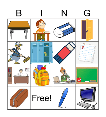School Bingo Card