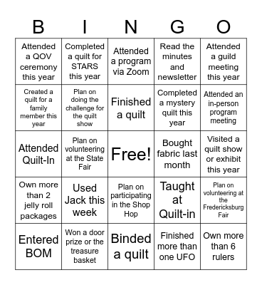 SPMG Spring Bingo Card