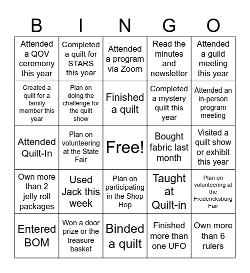 SPMG Spring Bingo Card