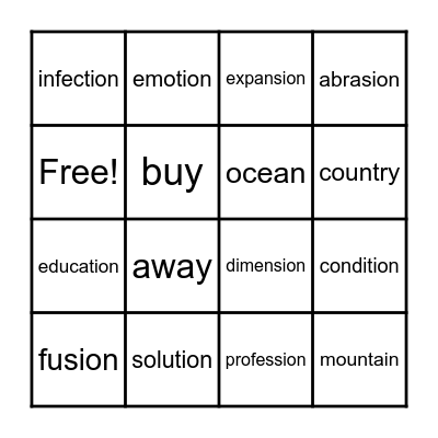 /shun/, /zhun/ Bingo Card