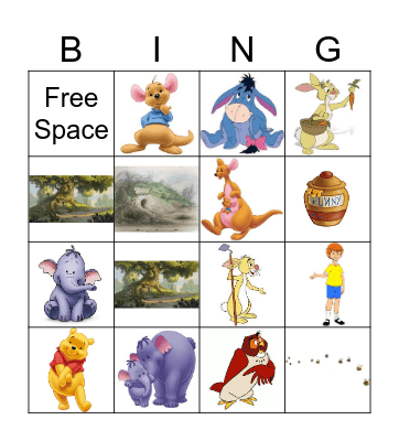 Winnie the Pooh Bingo Card