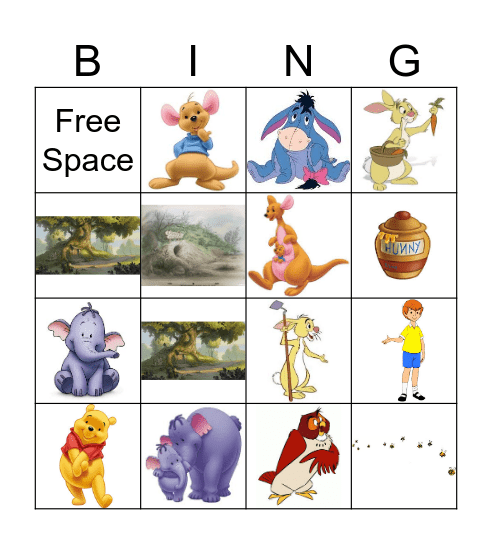 Winnie the Pooh Bingo Card