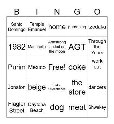 Papa's Bday Bingo Card